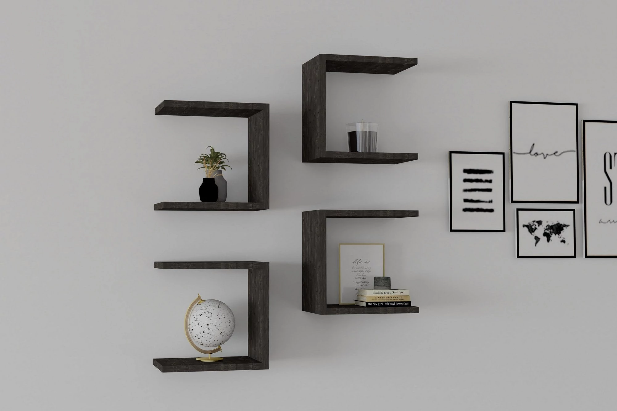 Fali polc Base - Anthracite