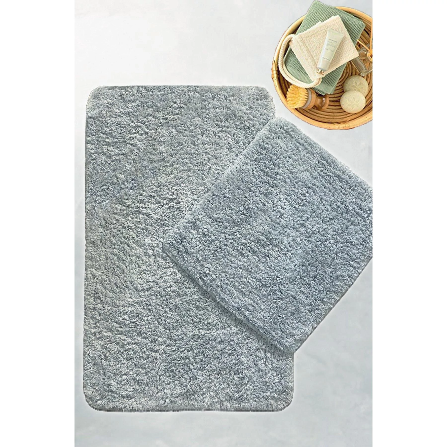 Fürdőszobaszőnyeg Szett (2 db) Cotton Basic - Szürke