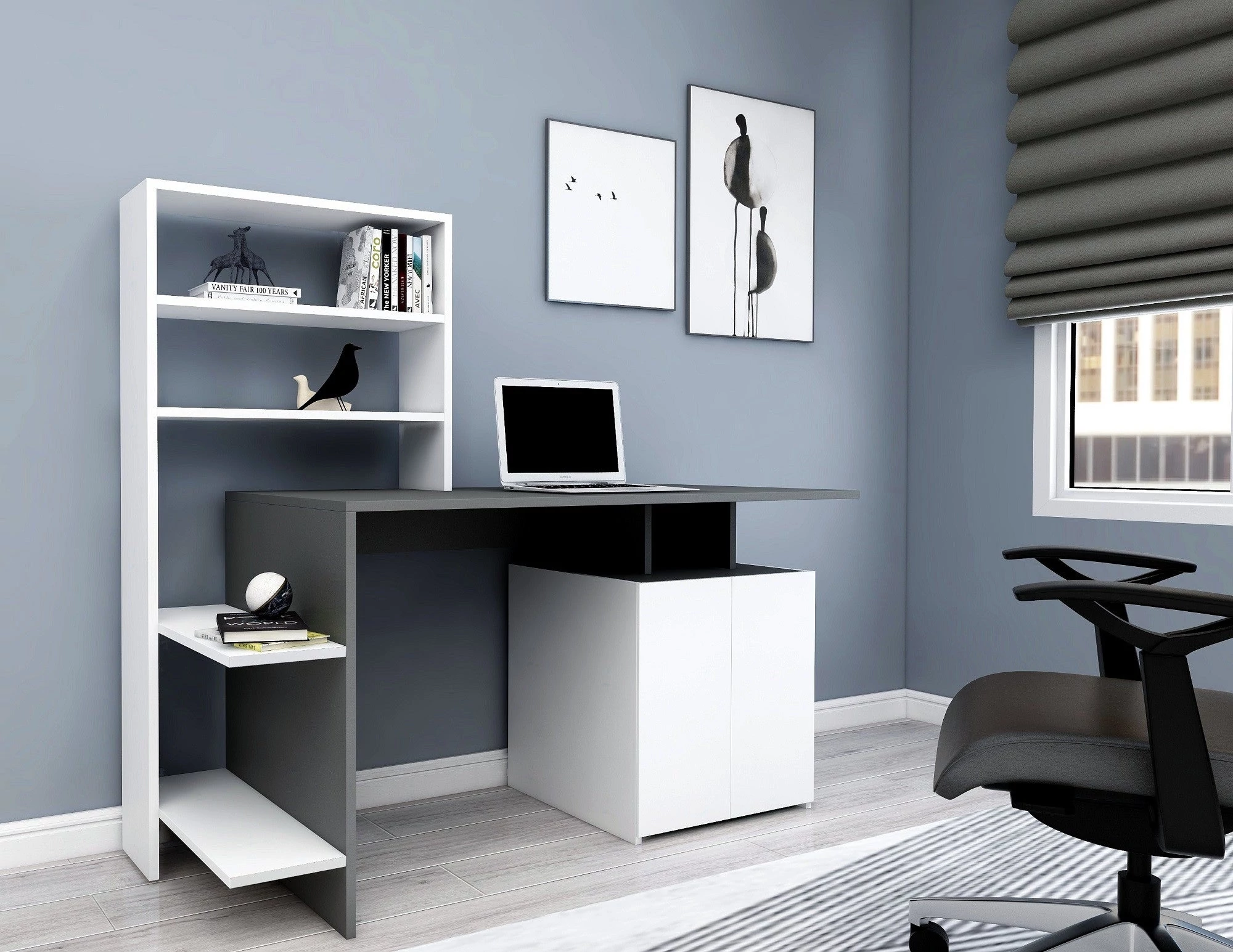 Íróasztal Melis - White, Anthracite