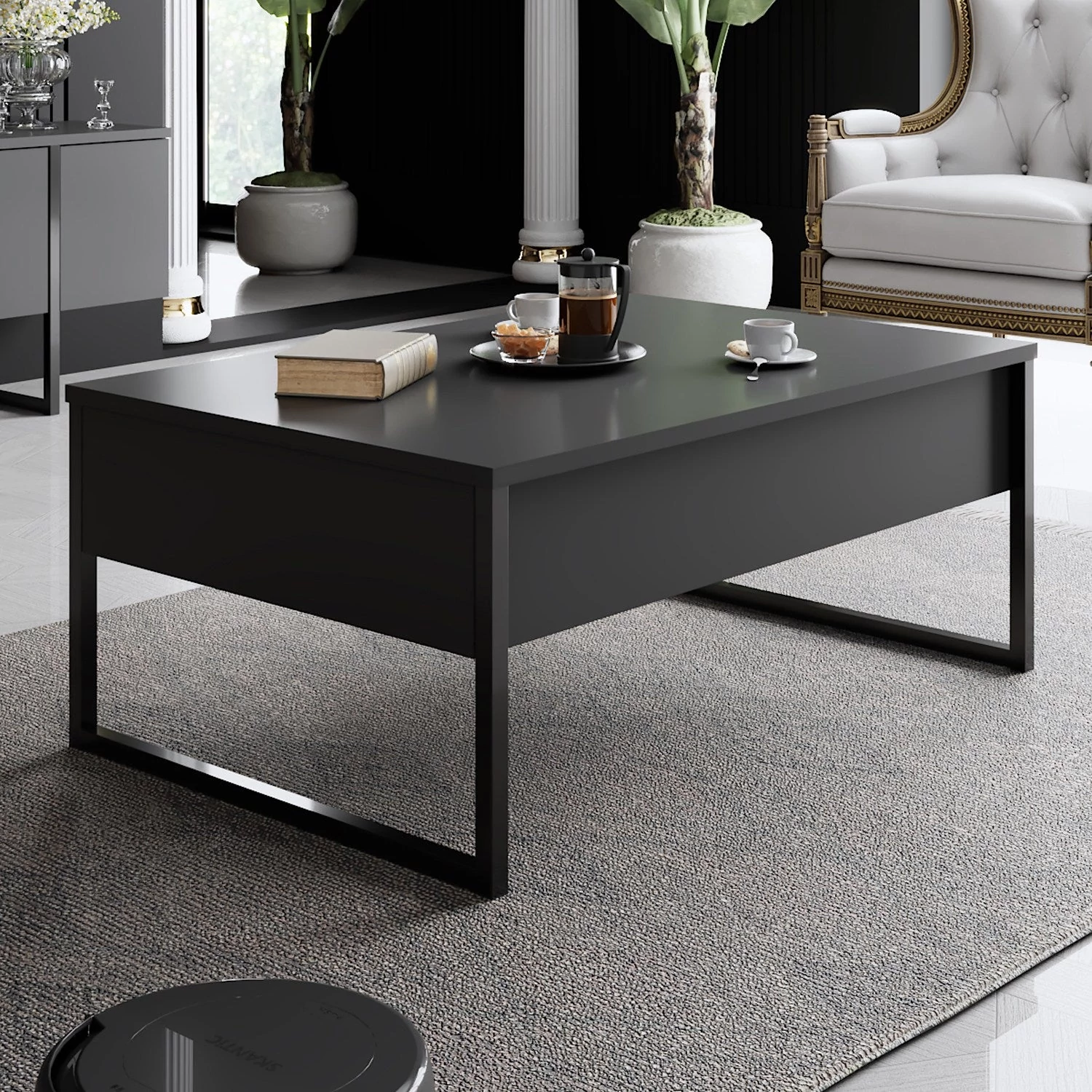 Dohányzóasztal Luxe - Anthracite, Black