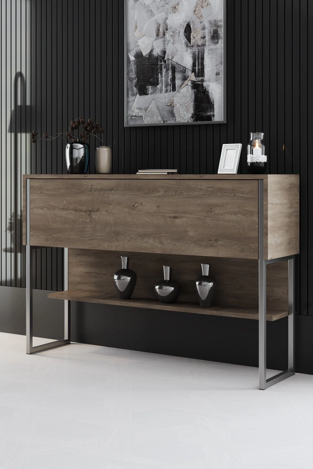 Komód Luxe - Silver, Walnut