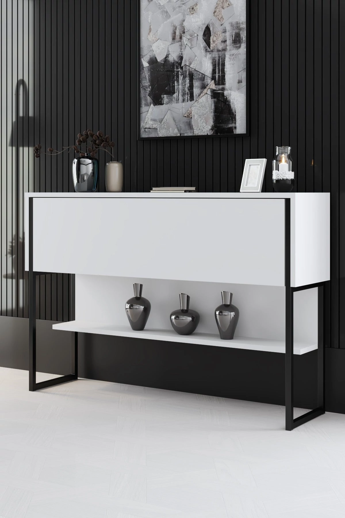 Komód Luxe - Black, White