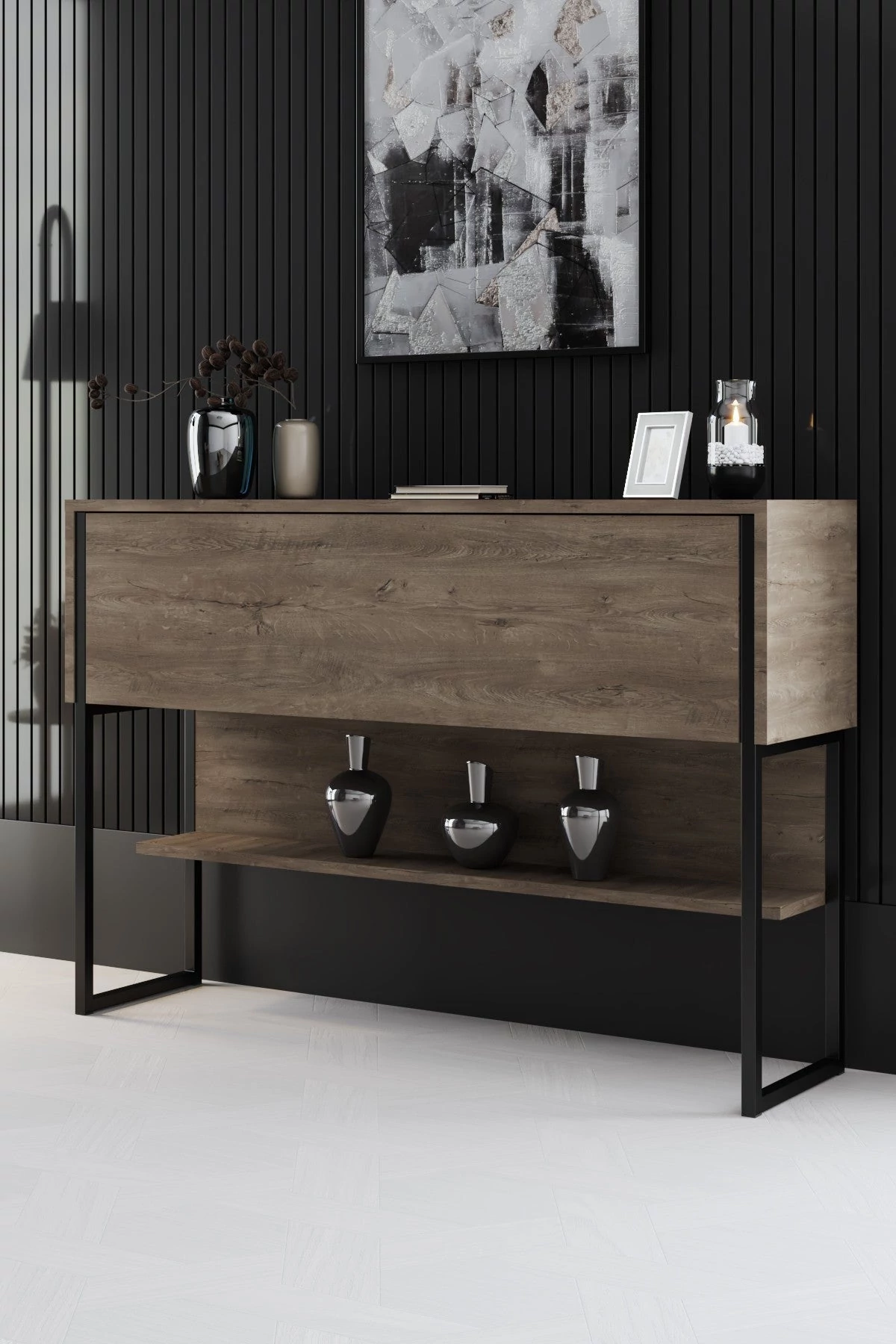 Komód Luxe - Black, Walnut