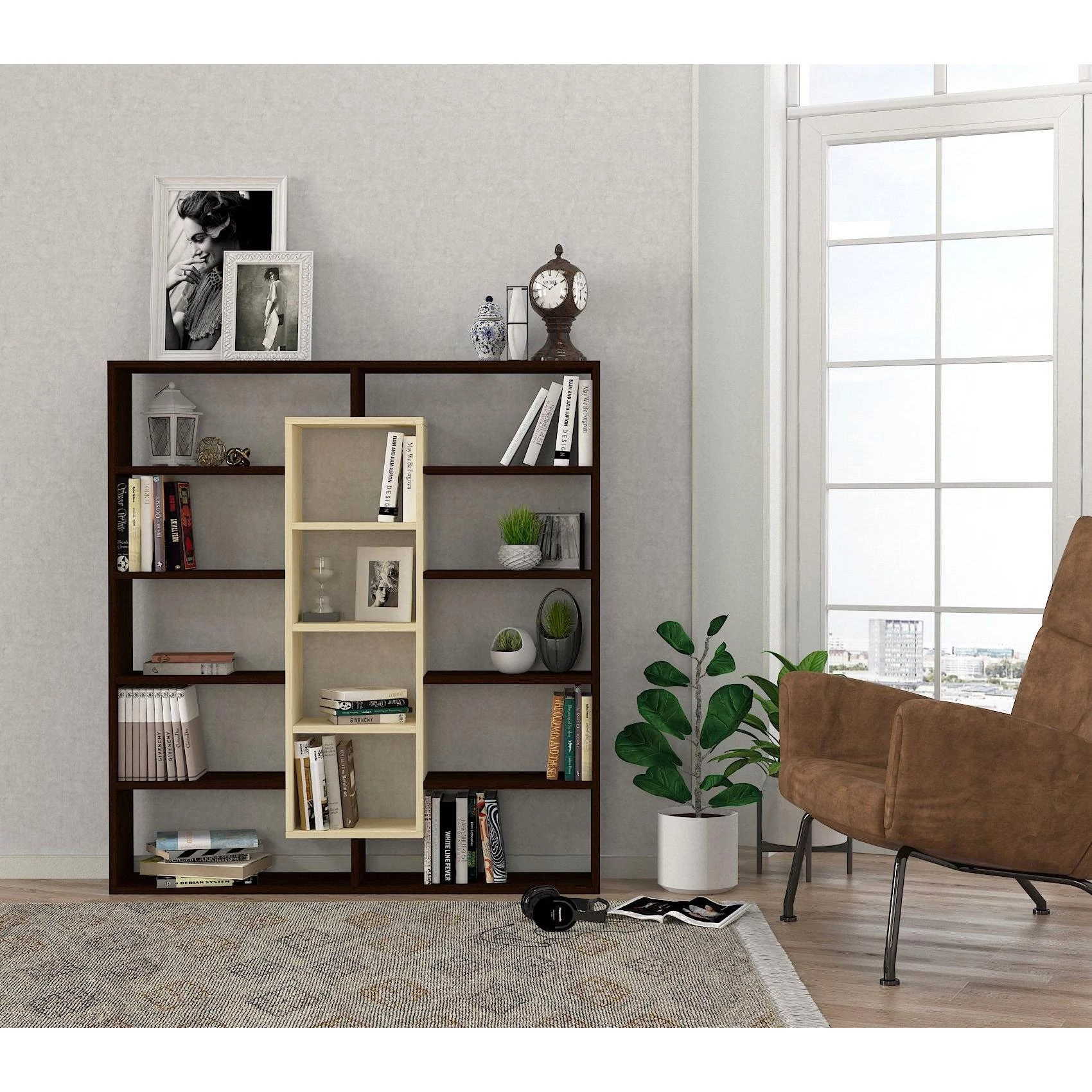könyvespolc Ample - Birch, Wenge