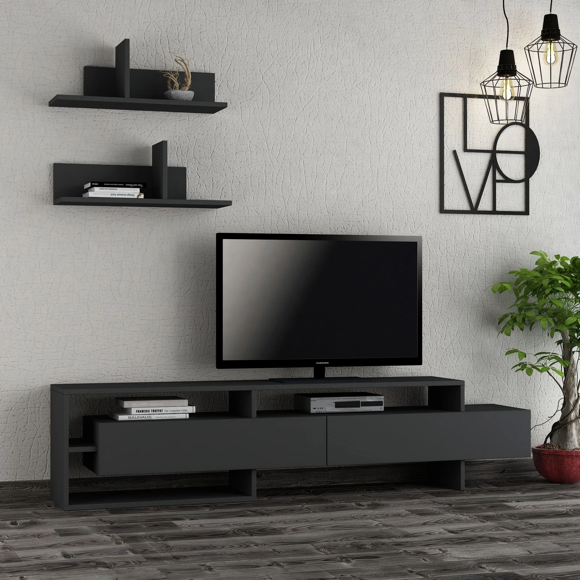 TV szekrény Gara - Anthracite