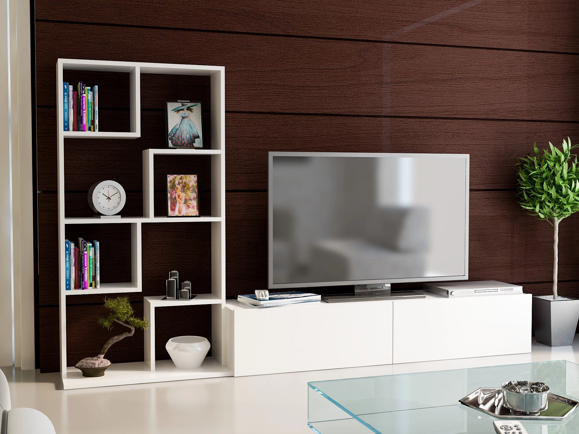 TV szekrény Bare - White