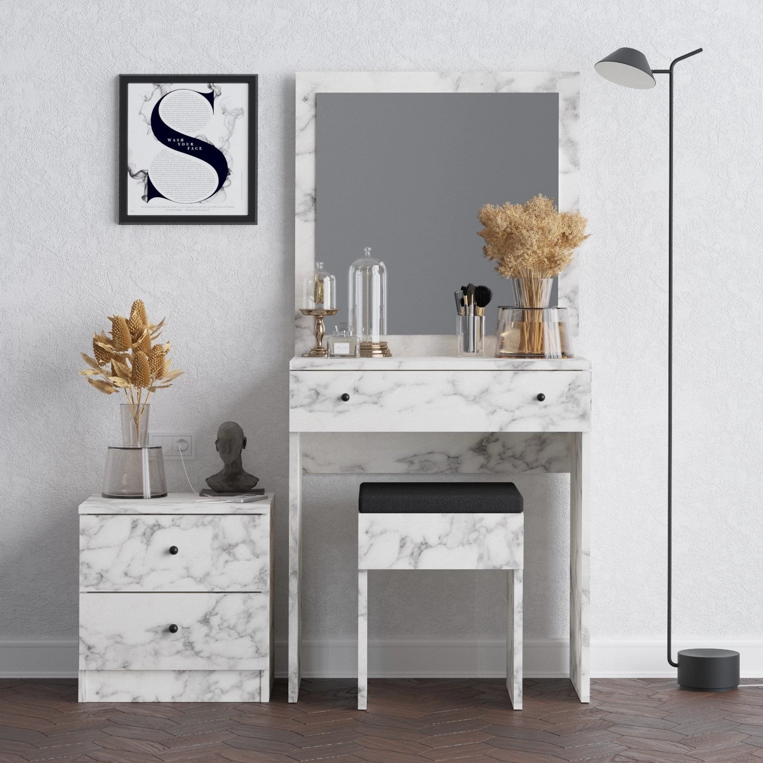 Fésülködő asztal Nice - Carrara Marble