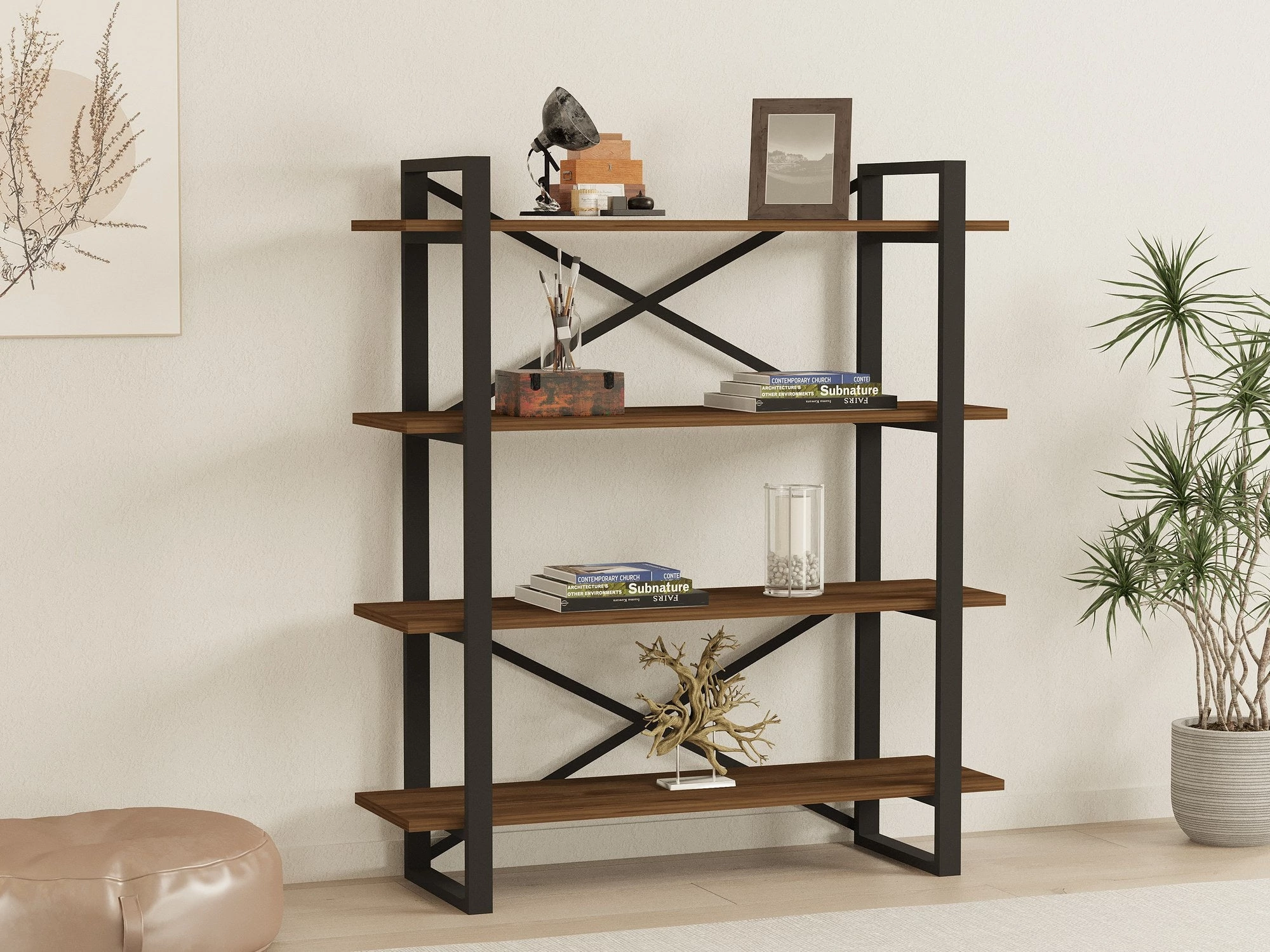 könyvespolc Makro - Walnut