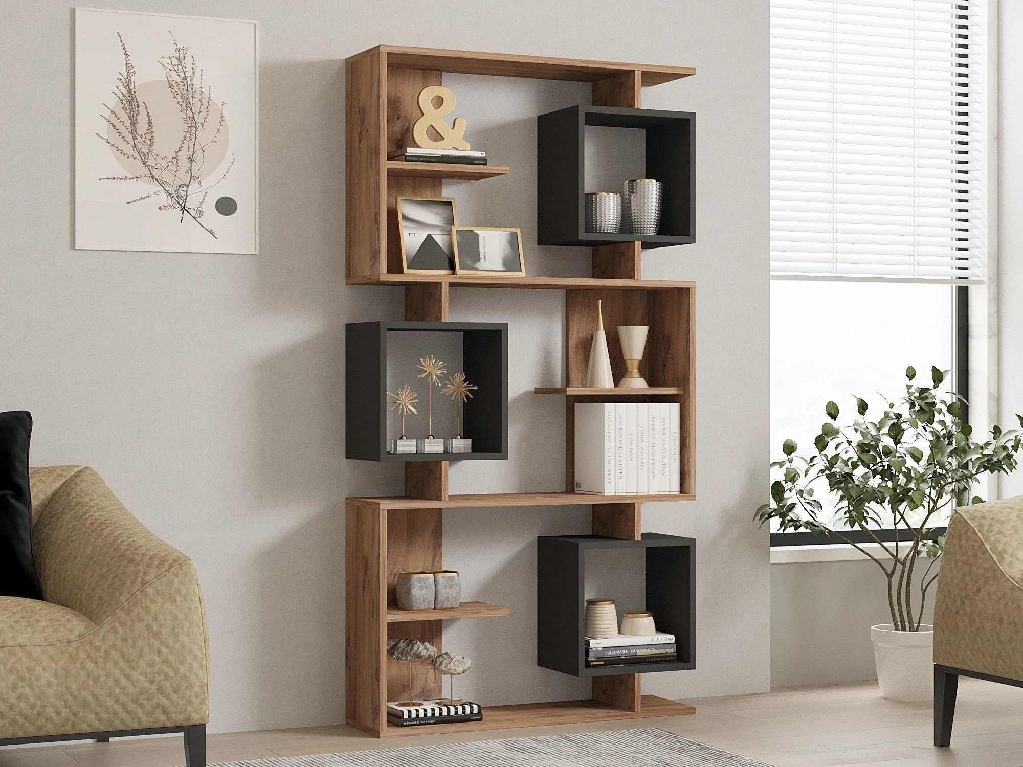 könyvespolc Icardi - Atlantic Pine, Anthracite