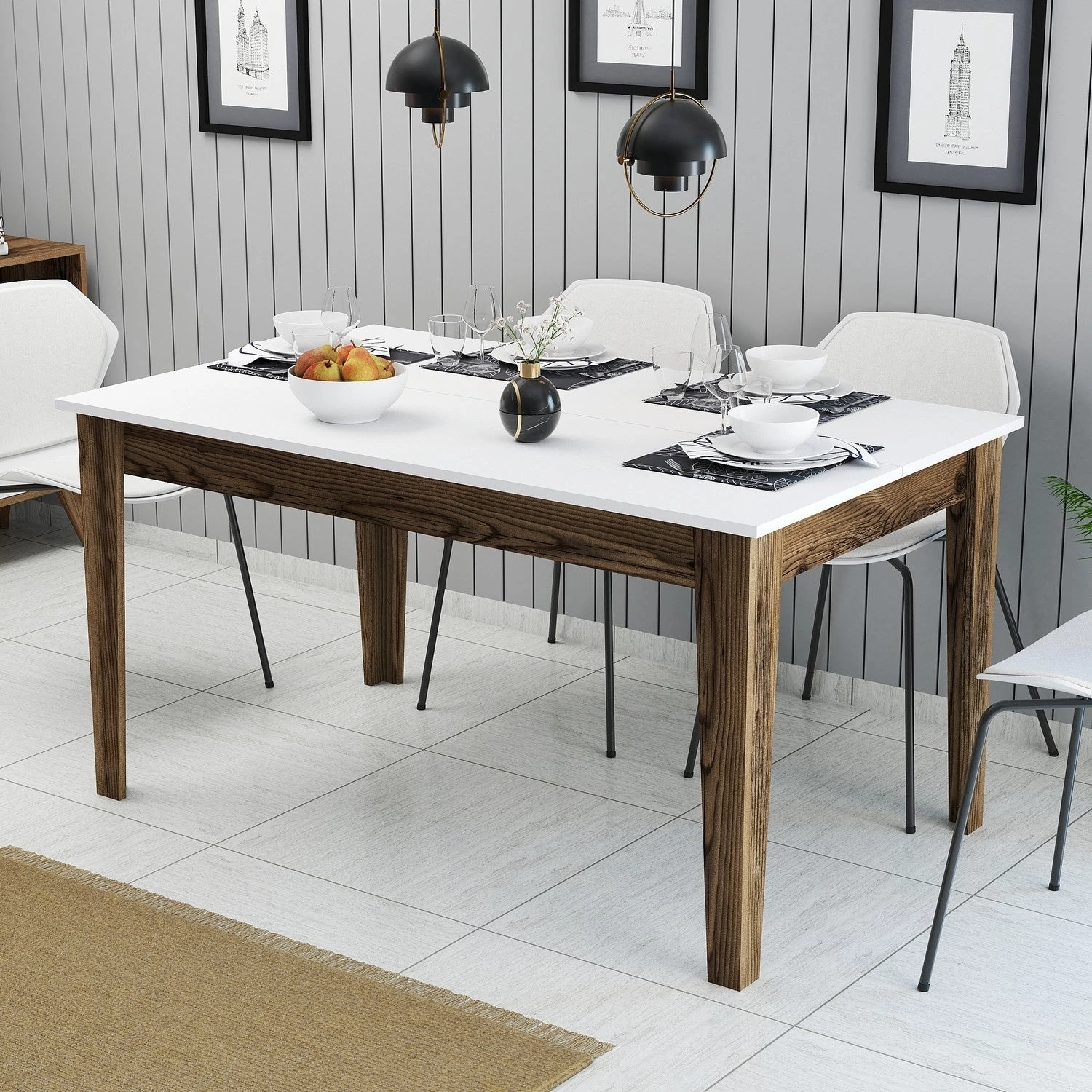 Étkező asztal Milan 514 - Walnut, White