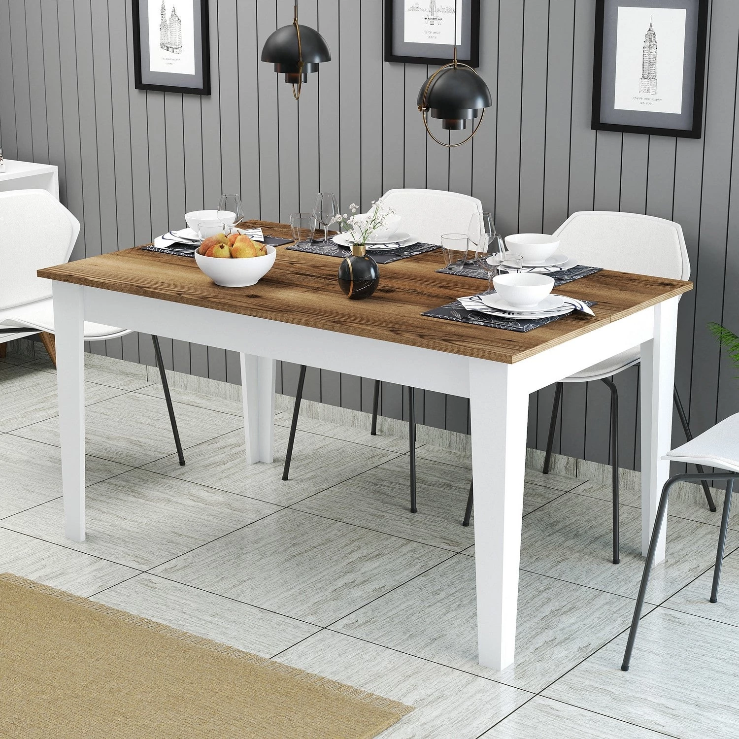 Étkező asztal Milan 520 - Walnut, White