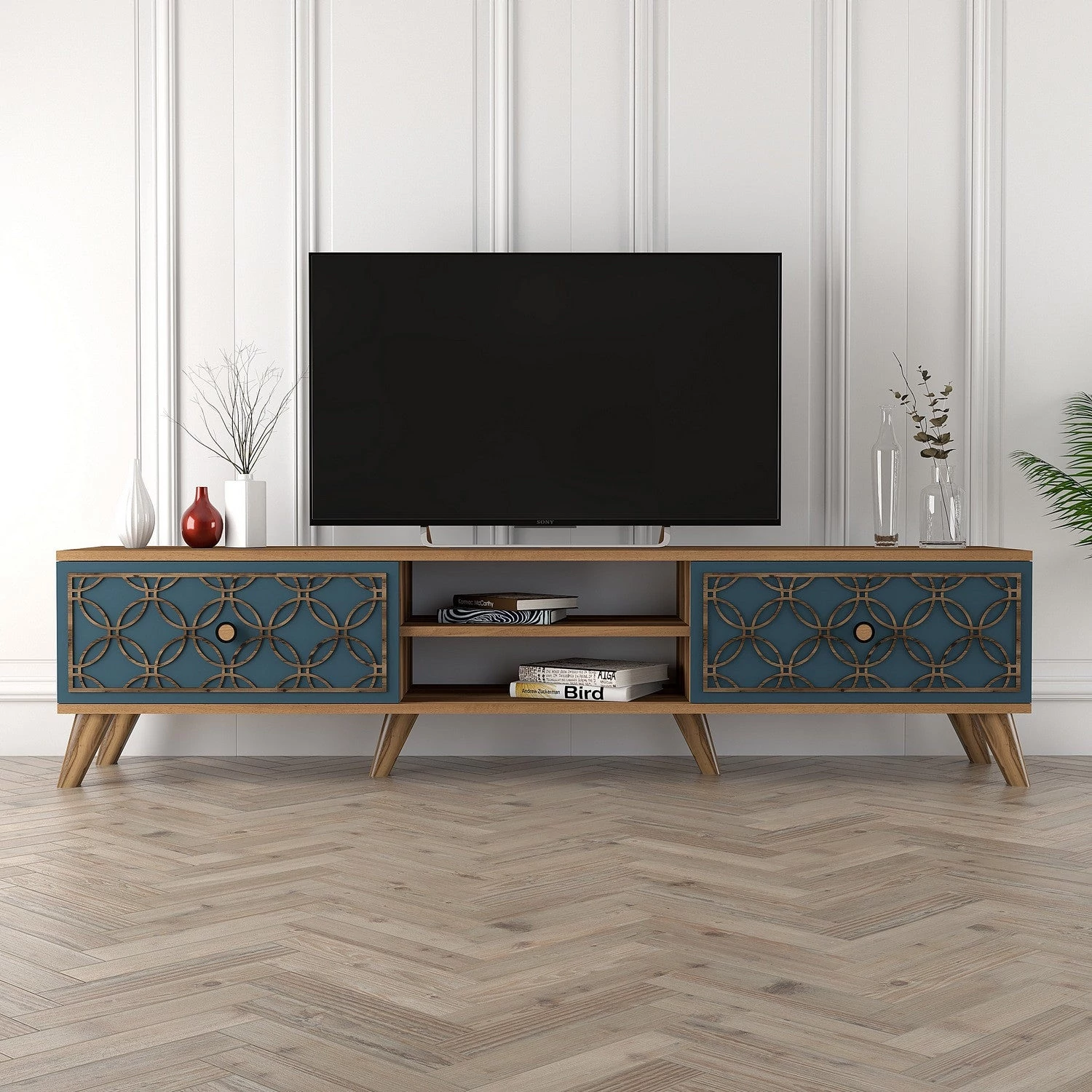 TV szekrény Class - Walnut, Chalcedony