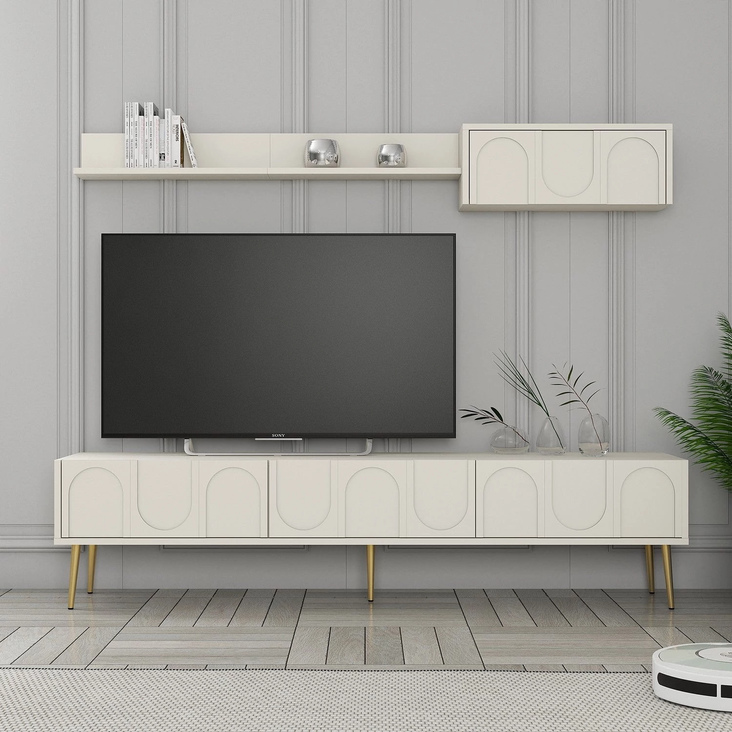 TV szekrény Lyon 2 - Krém, Arany