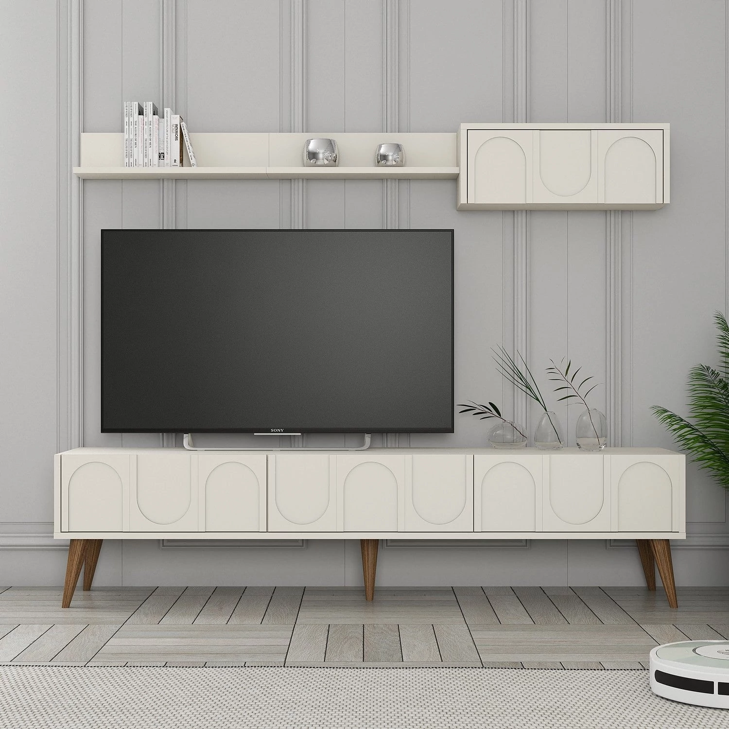 TV szekrény Lyon 2 - Krém, Diós