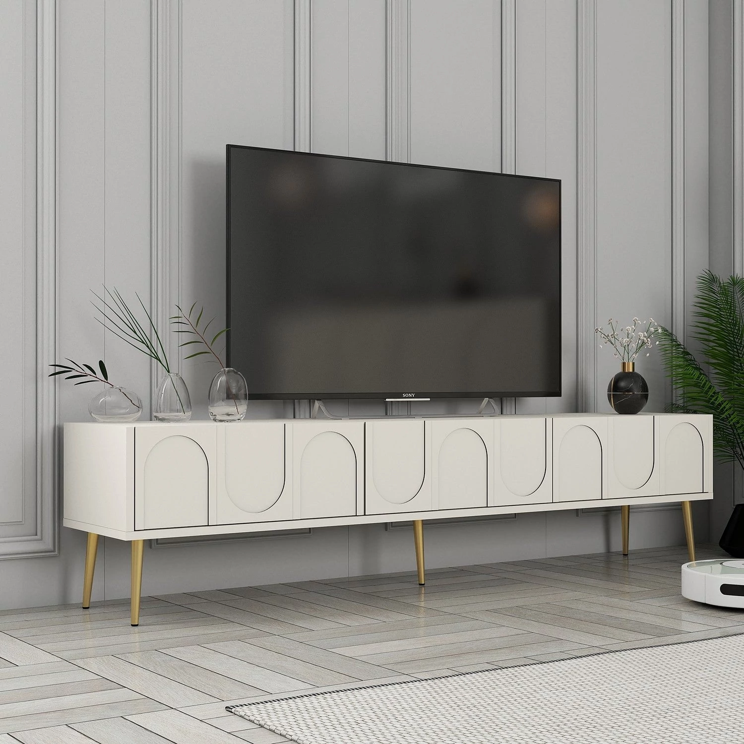 TV szekrény Lyon 43 - Krém, Arany