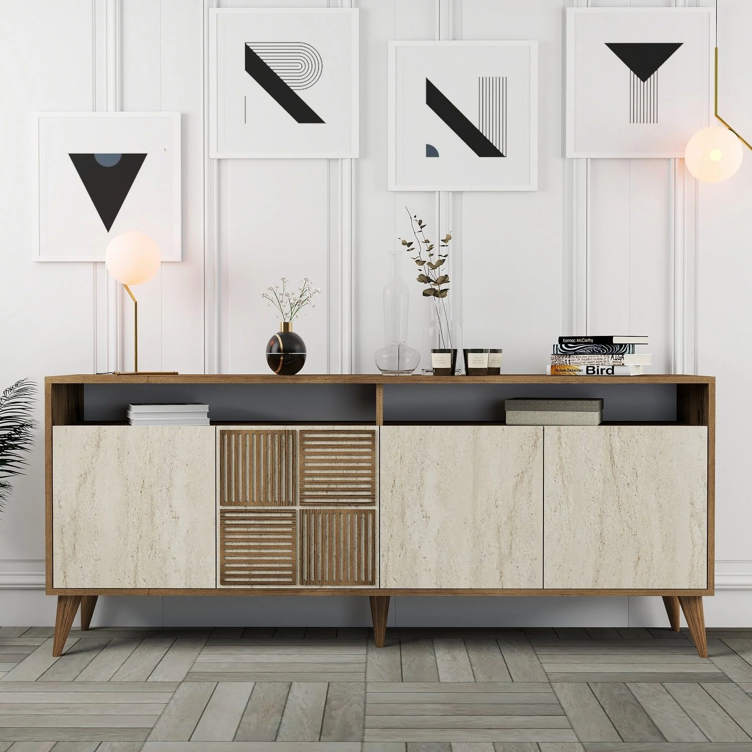 Konzolasztal Milan - Diós, Travertine