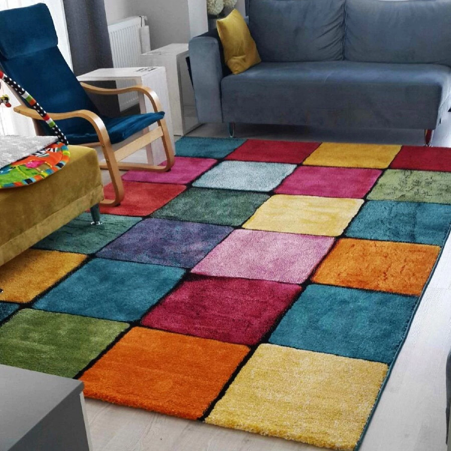 Szőnyeg (80 x 150), Renkli Kare