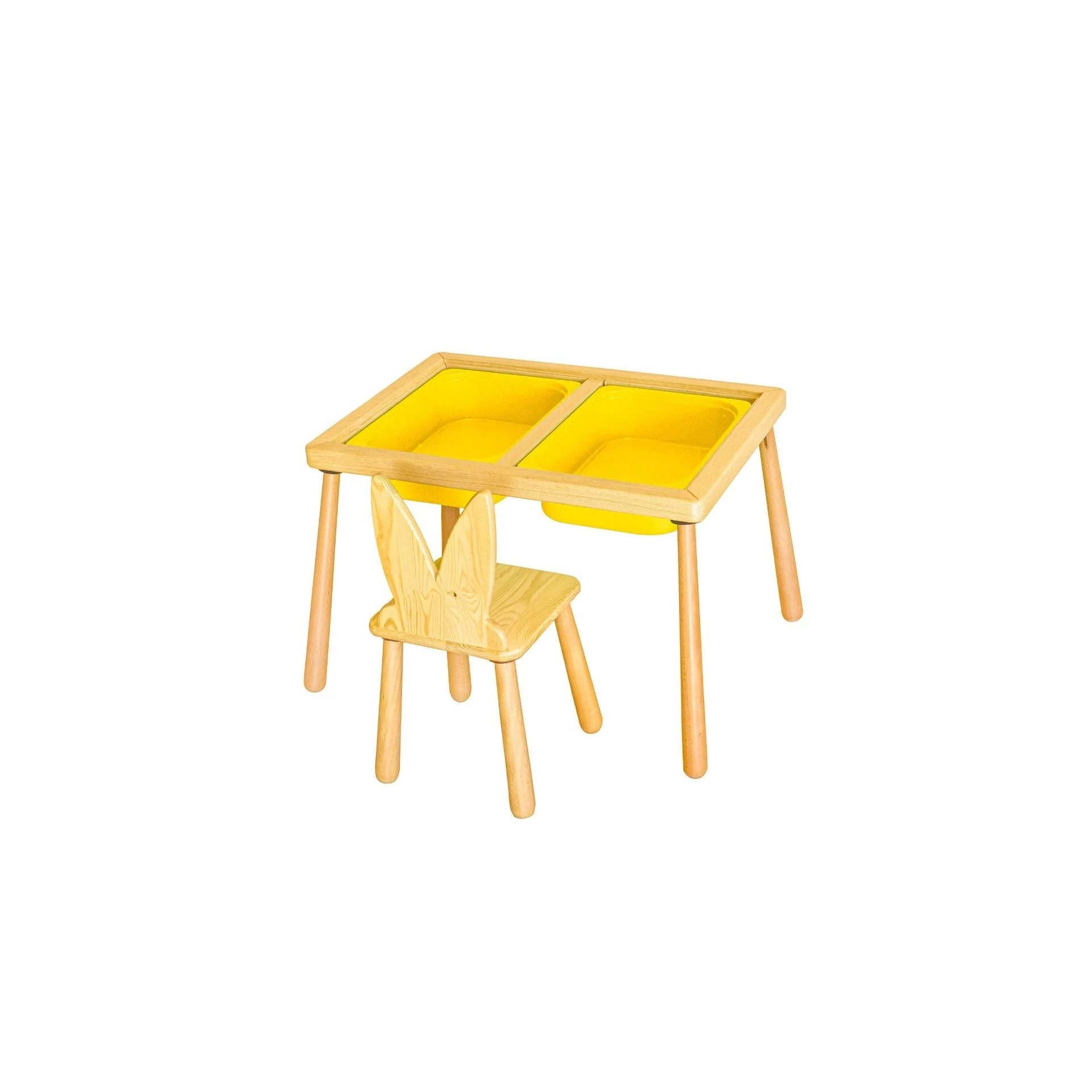 Gyerekasztal székekkel Table and Chair - Yellow