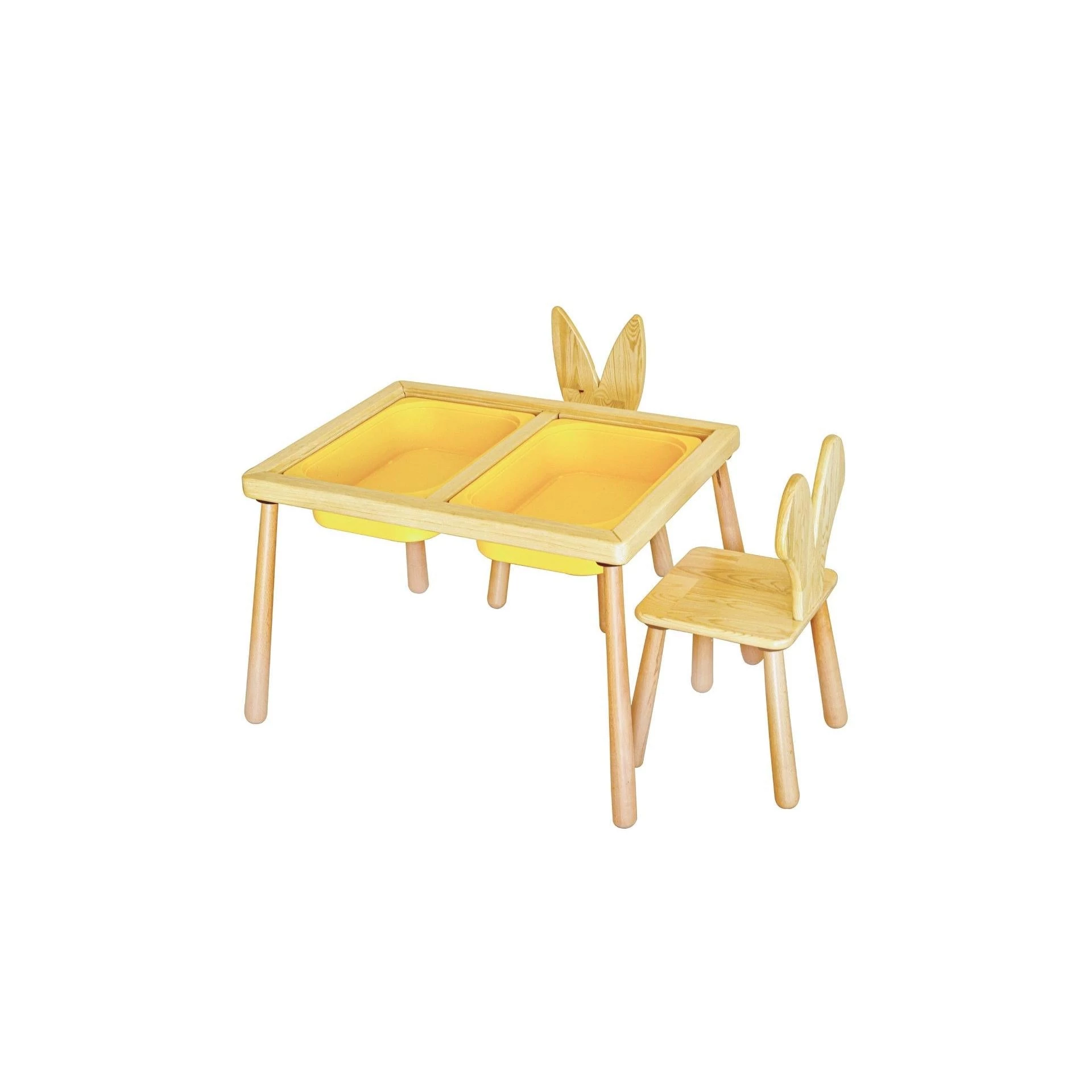Gyerekasztal székekkel Table and 2 Chairs - Yellow