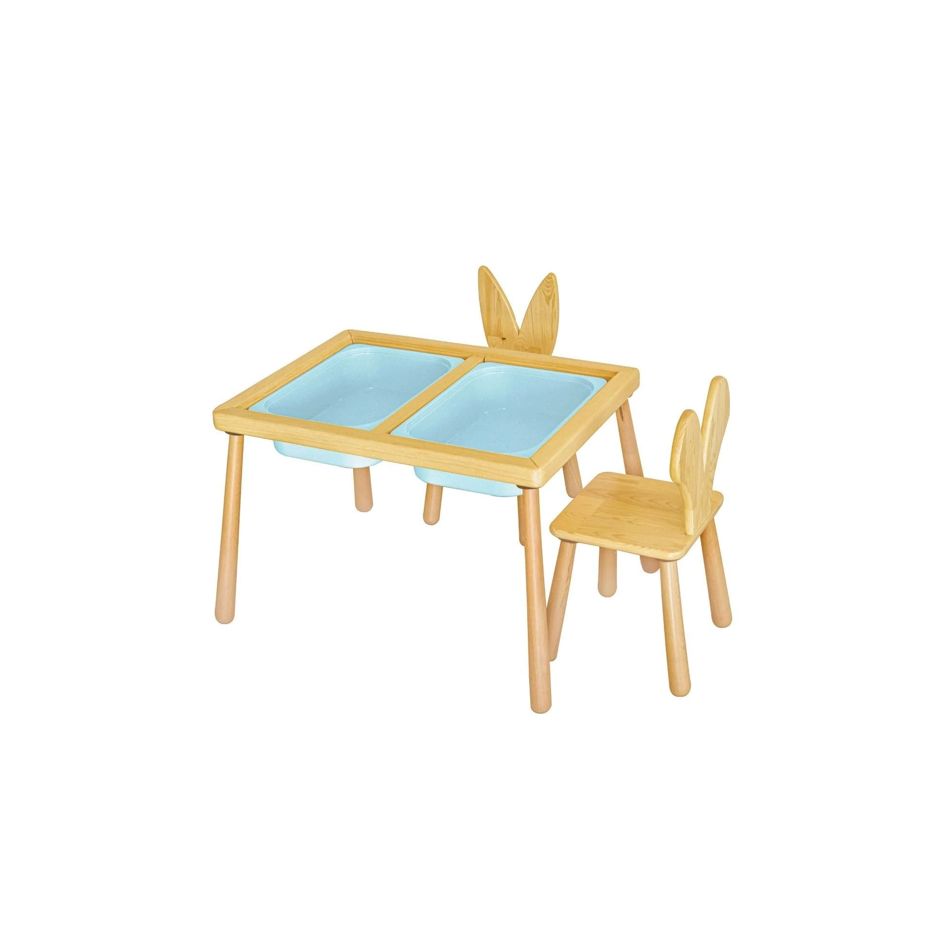 Gyerekasztal székekkel Table and 2 Chairs - Blue