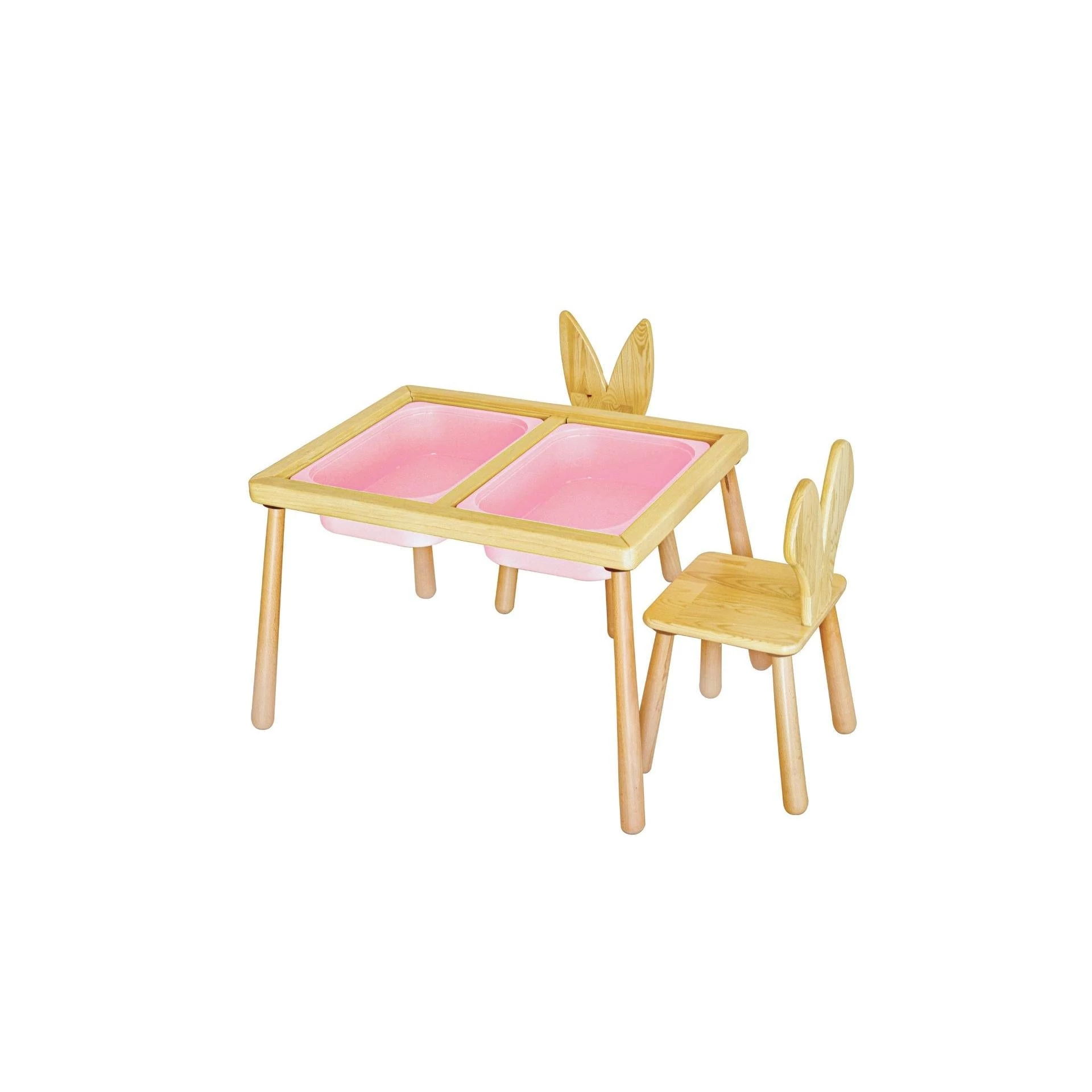 Gyerekasztal székekkel Table and 2 Chairs - Pink