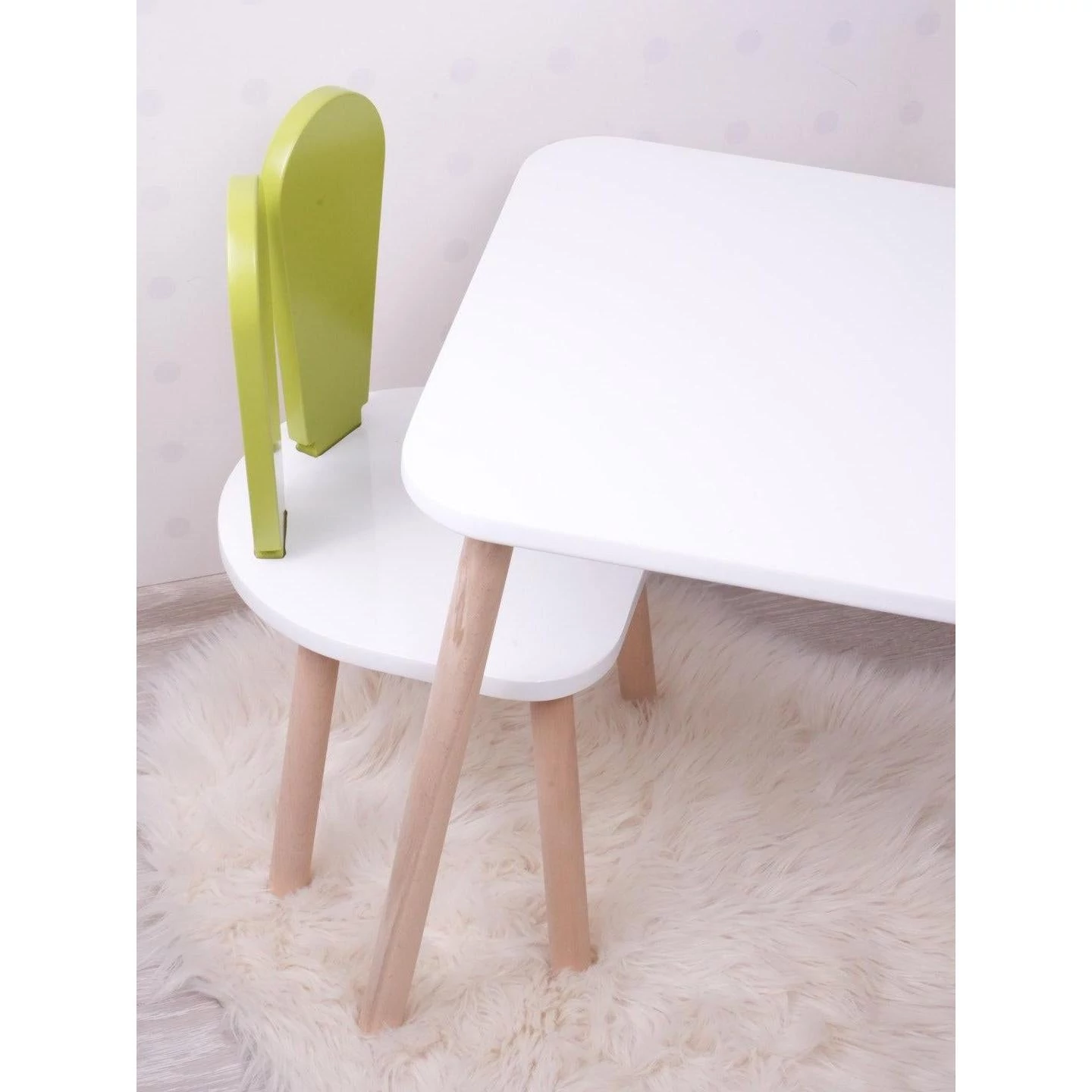 Gyerekasztal székekkel Bunny Two Chair Set - Pistachio Green, White