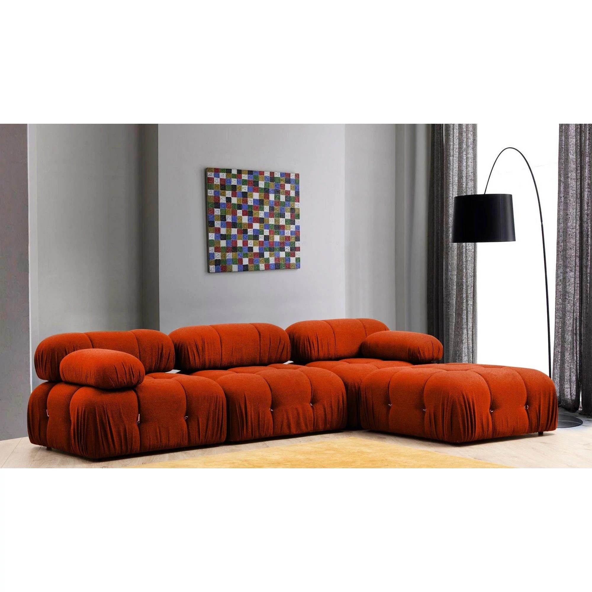 Sarokkanapé Bubble ( L1-O1-1R -Puf) - Tile Red