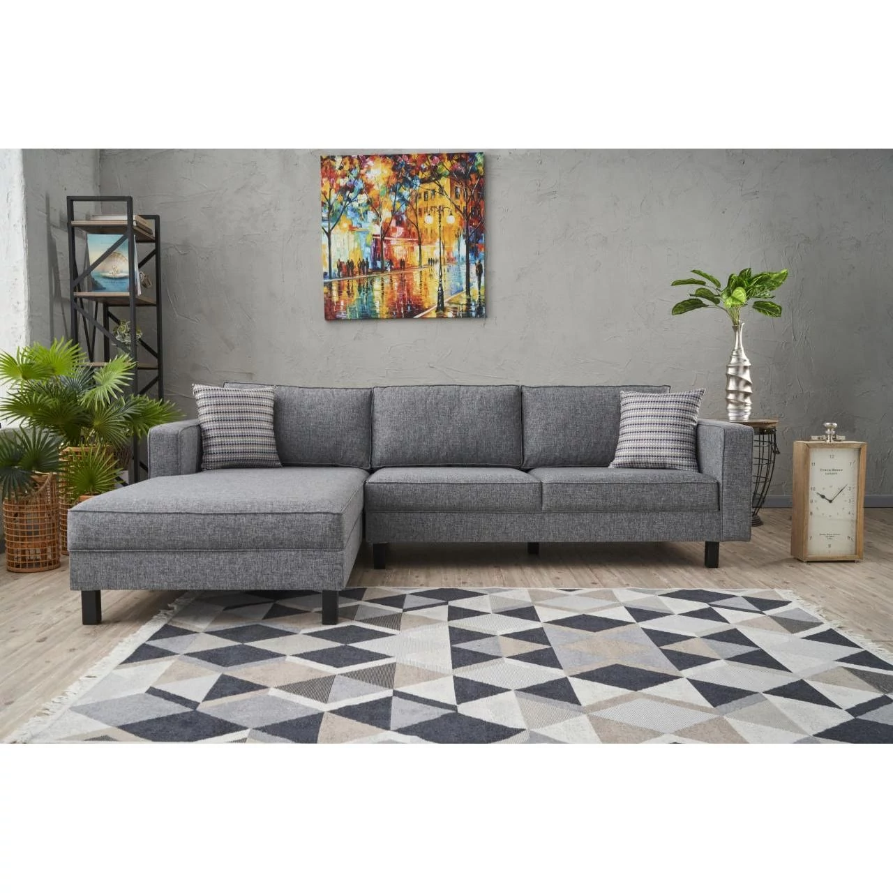 Sarokkanapé Kale Linen Balos - Szürke