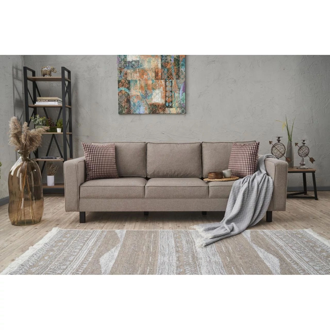 3 személyes kanapé Kale Linen - Krém