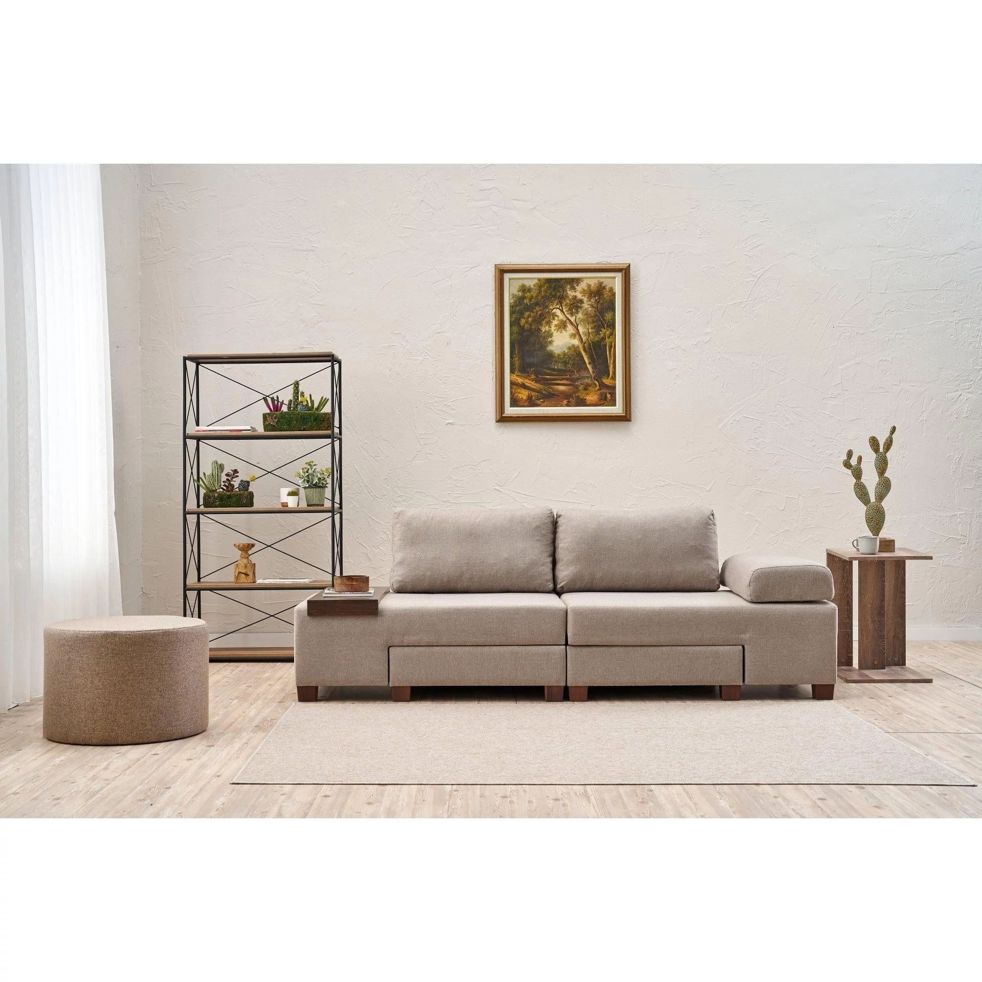3 személyes kanapéágy Perenna Linen - Krém