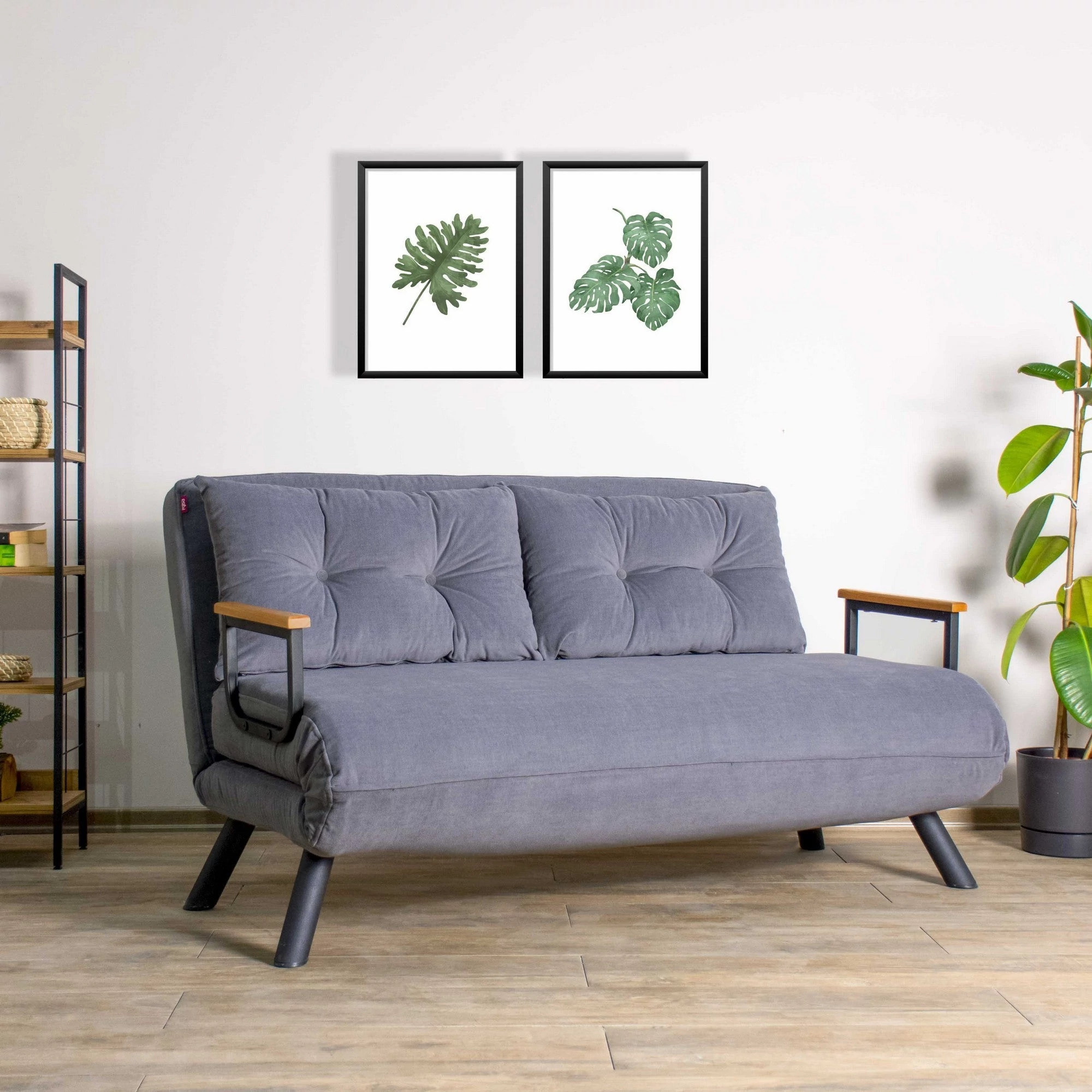 2 személyes kanapéágy Homoko 2-Seater - Szürke