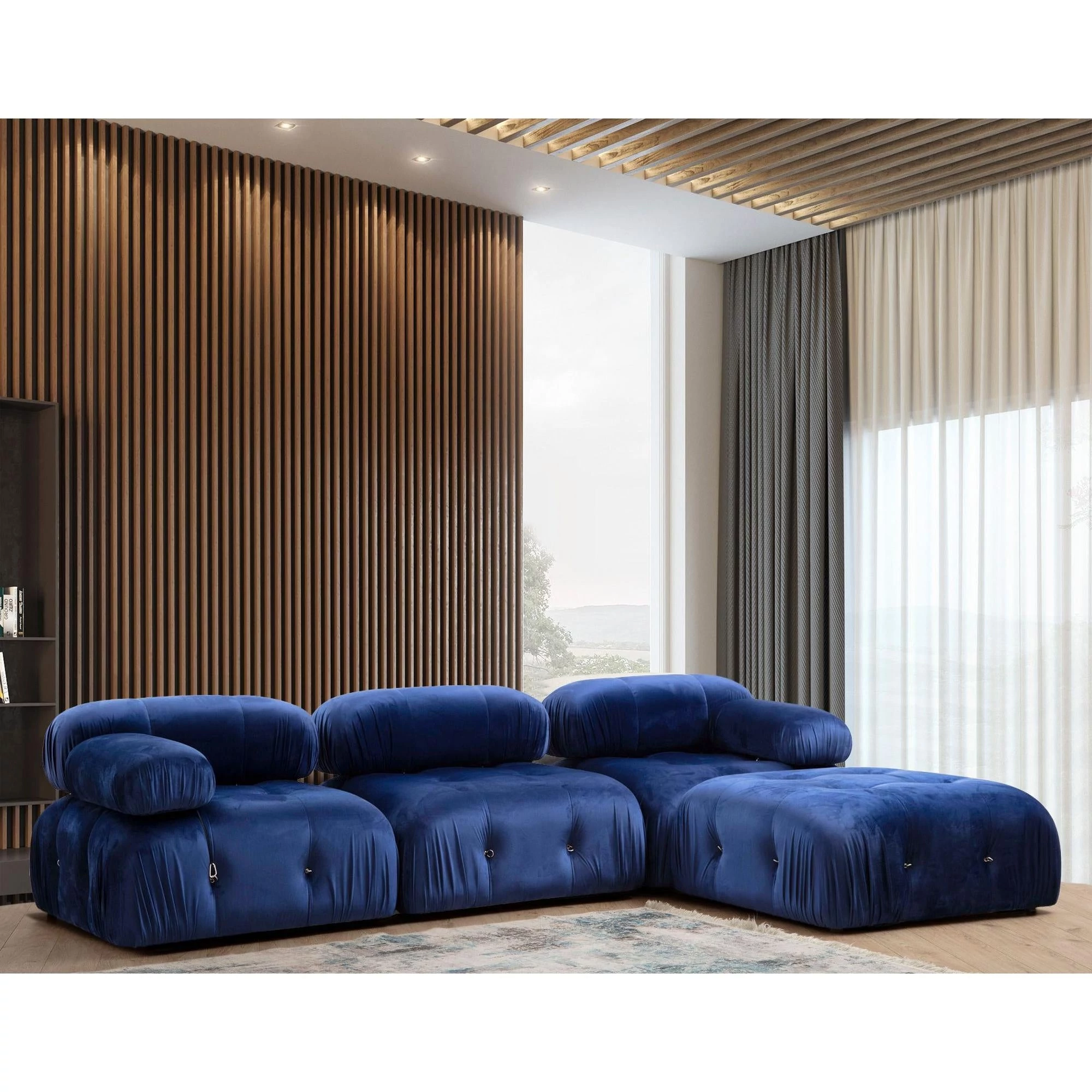 Sarokkanapé Bubble Velvet Kék L1-O1-1R-PUF
