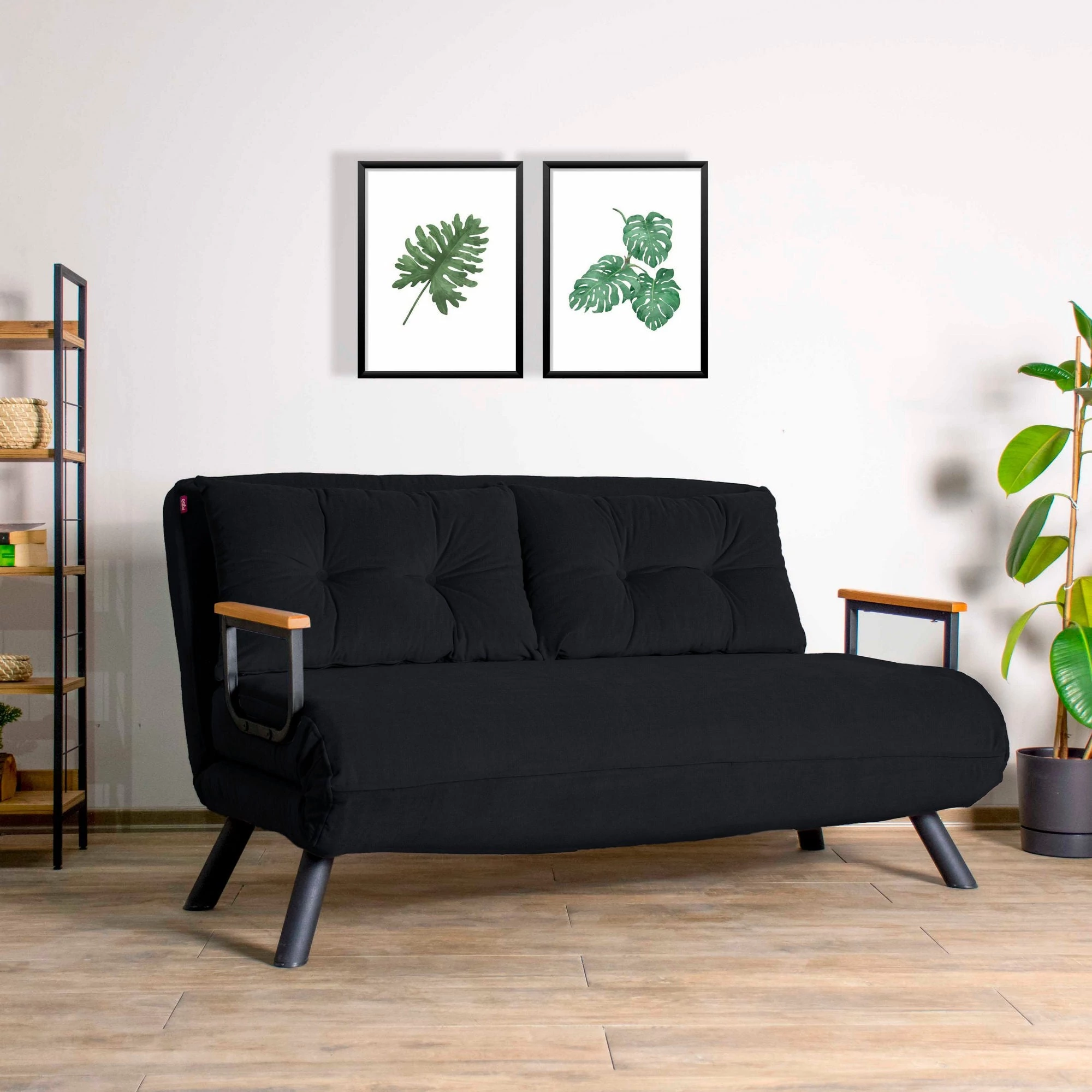 2 személyes kanapéágy Homoko 2-Seater - Fekete