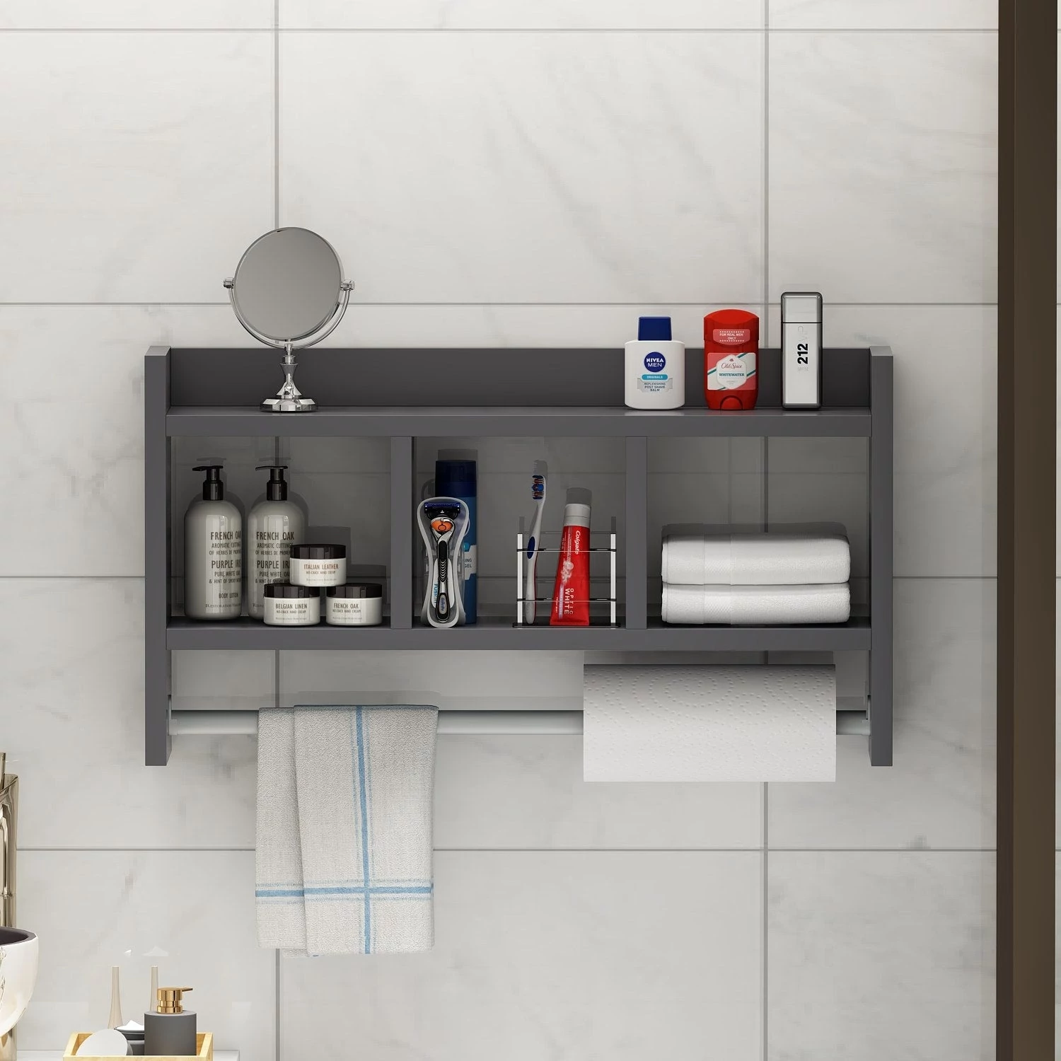 Fali polc Asya - Anthracite