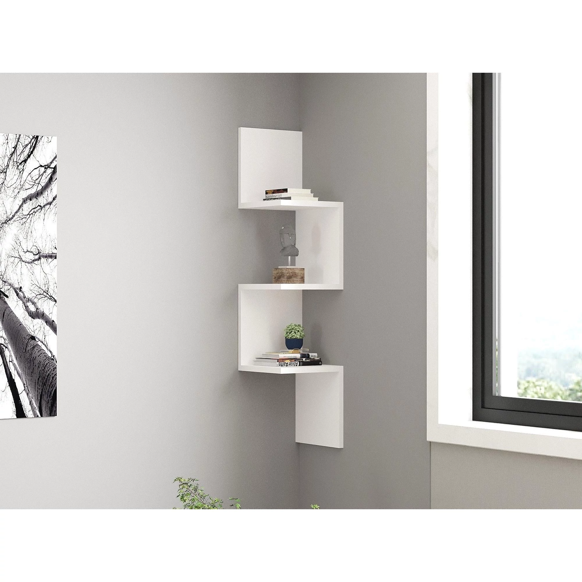 Fali polc Zikzak - White