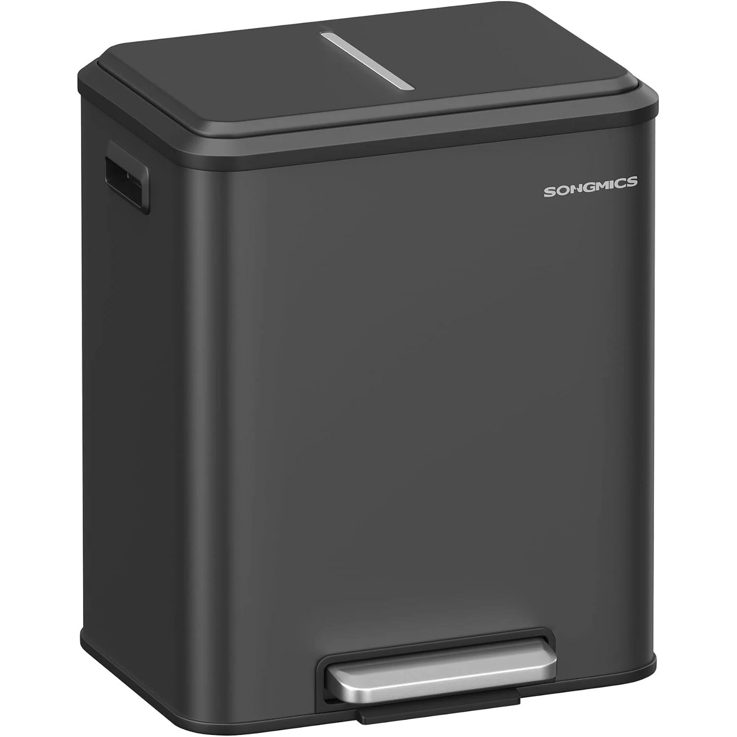 SONGMICS 2 x 15 literes konyhai szemetes fekete színben