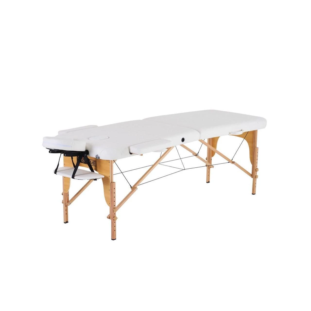 Masszázságy, összecsukható és hordozható, Favázas, Fehér